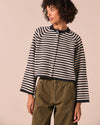 Henna Charcoal Stripe Knitted Cardigan
