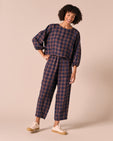 Huxley Cedar Check Linen Trousers