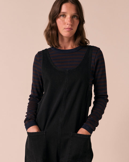Jolie True Black Denim Jumpsuit