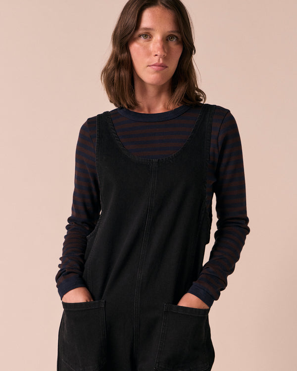 Jolie True Black Denim Jumpsuit