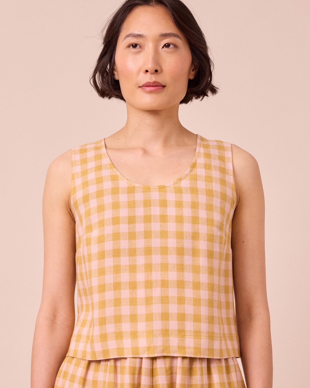 Kim Gingham Linen Top