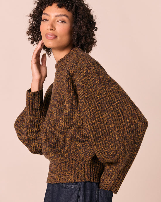 model wears kristie autumn twit knitted jumper
