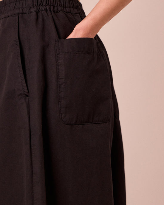 layne black cotton linen trousers