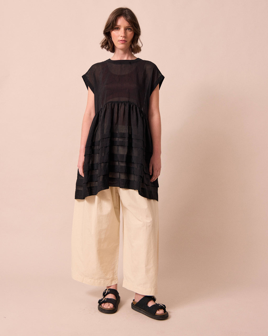 Ella Sheer Stripe Dress