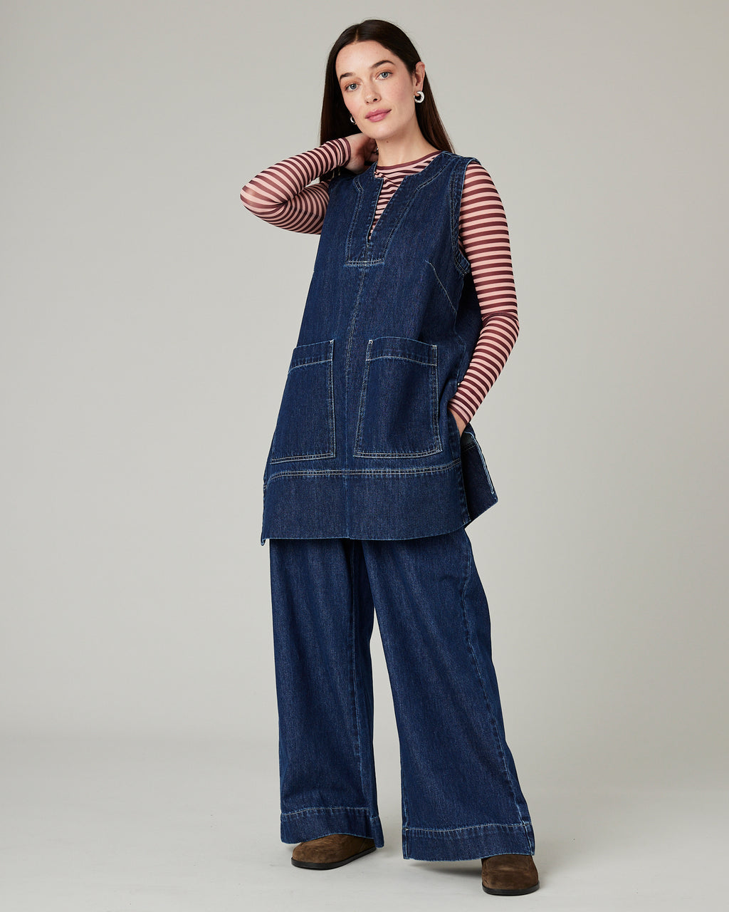 Tabby Dark Wash Denim Tunic
