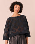 Lily Black Sheer Spot Top