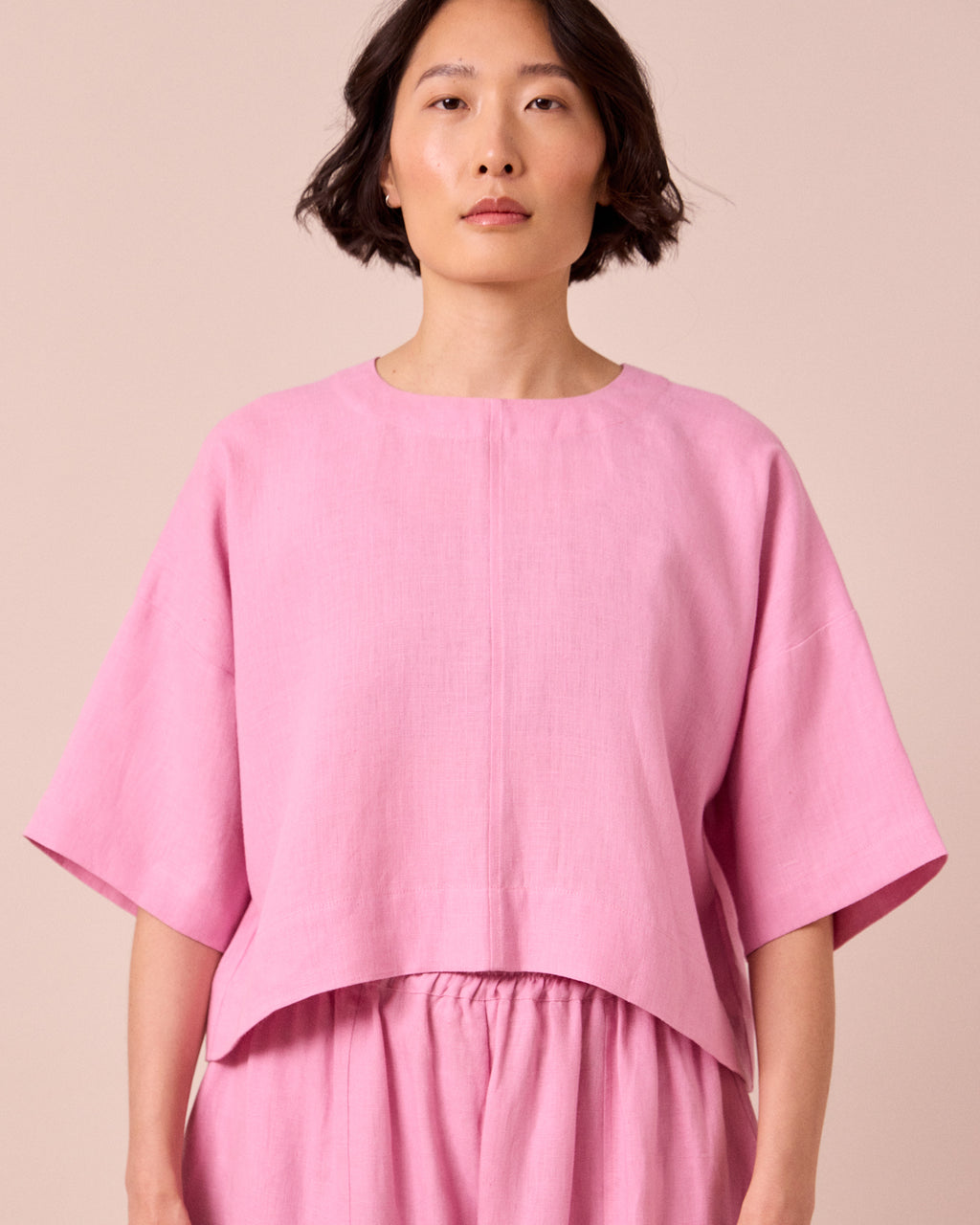 Lisa Rose Pink Linen Top
