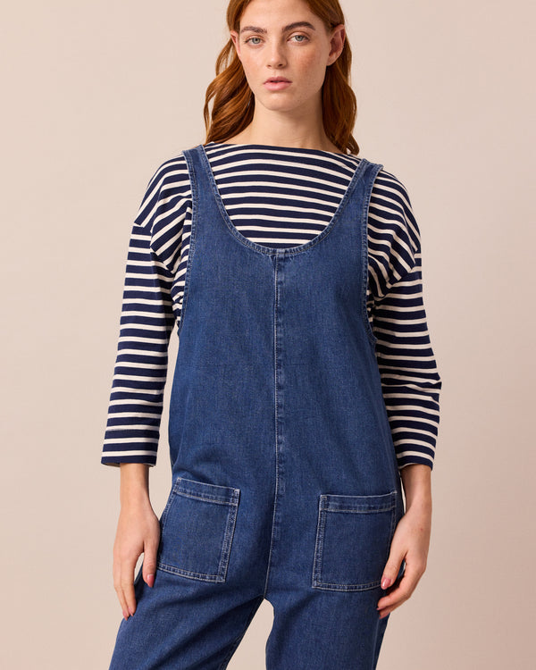 Lola Mid Blue Denim Jumpsuit