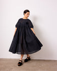model wears prue organza dress
