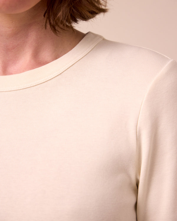 model wears lottie bone jersey top