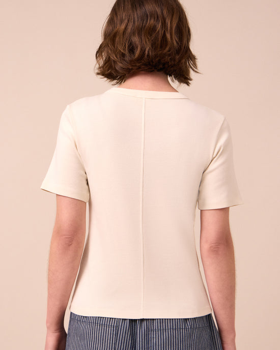 model wears lottie bone jersey top