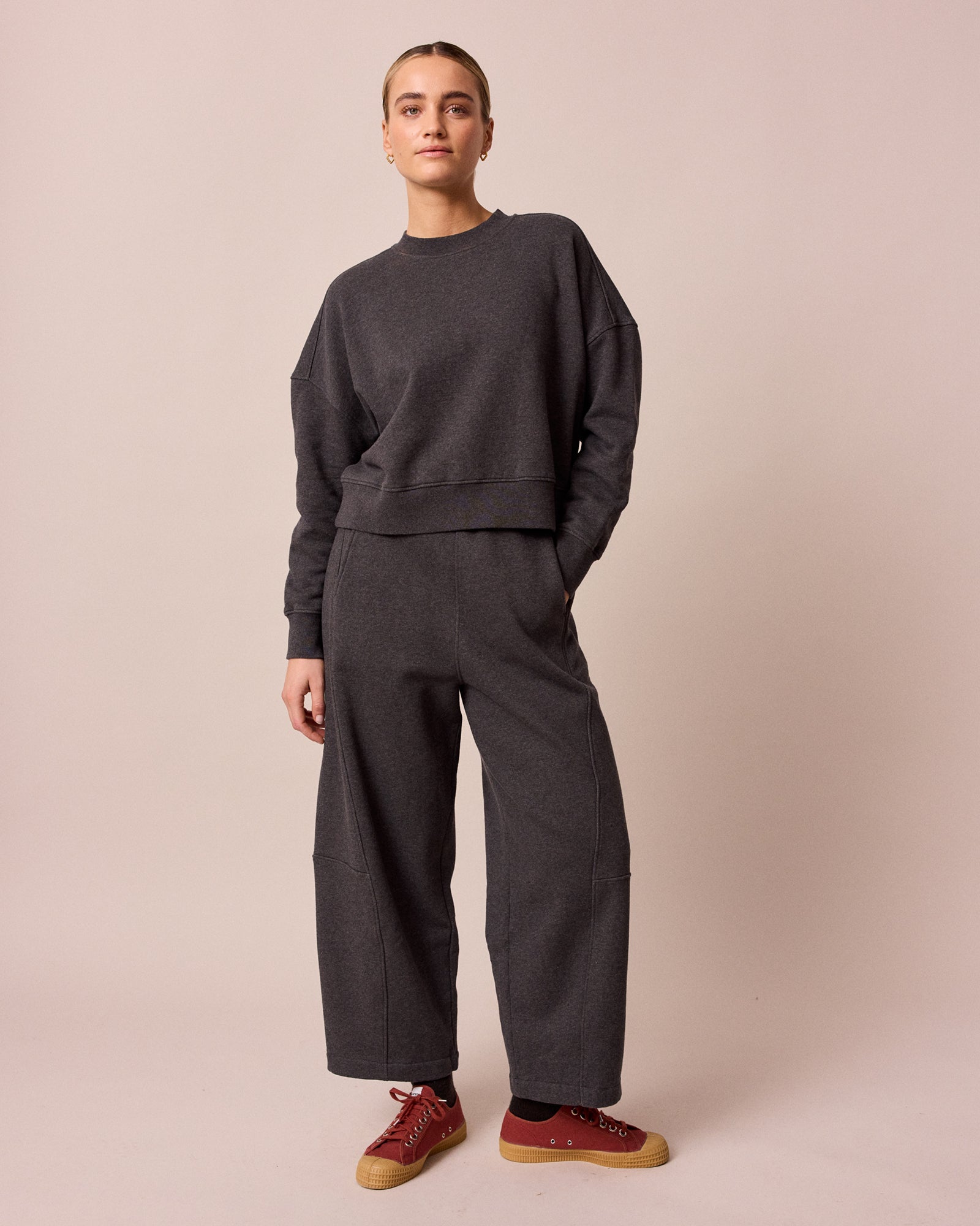 Lyra Charcoal Marl Fleeceback Jersey Trousers – Beyond Nine