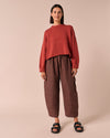 Mabel Dried Rose Gingham Linen Trousers