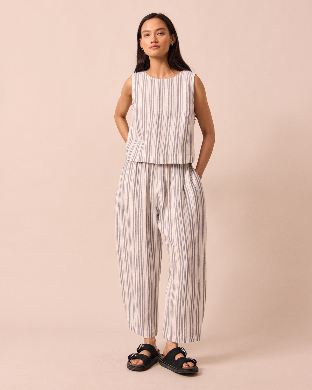 Mabel Sailor Stripe Linen Trousers