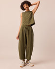 Mabel Light Olive Jersey Trousers