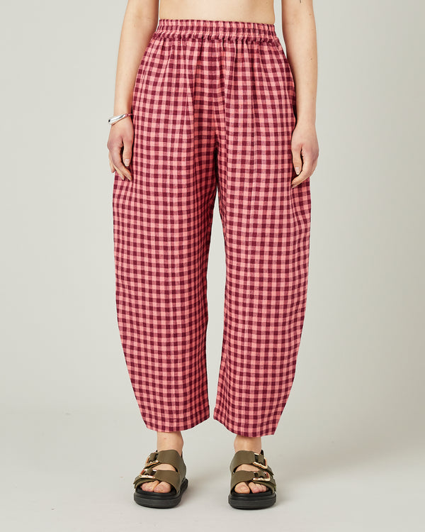Mabel Blush Gingham Linen Trousers – Beyond Nine