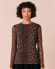 Dark Leopard Mesh Top