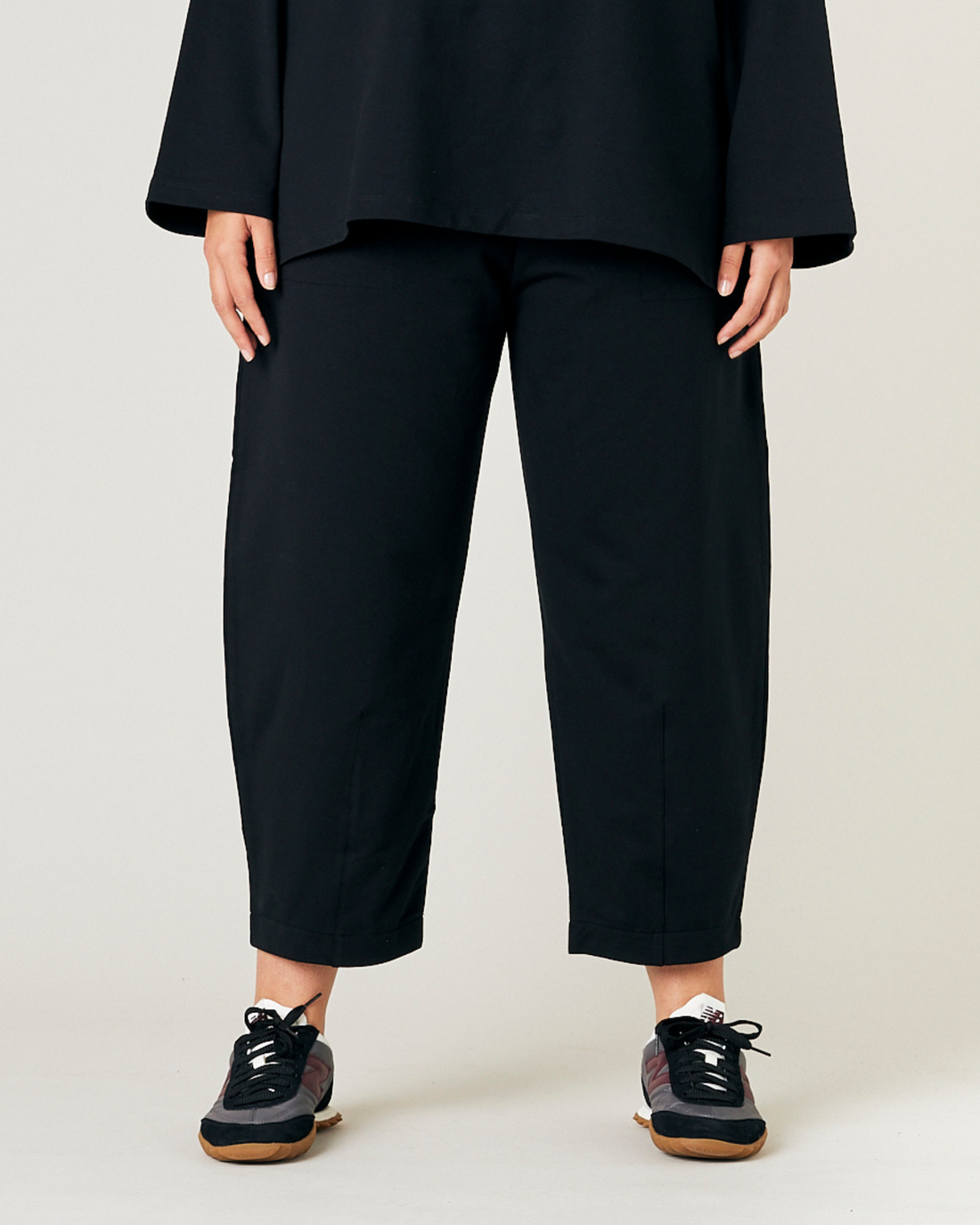 Button Jersey Trousers Black