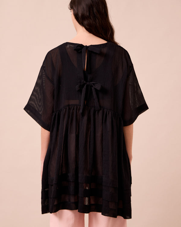 Neve Black Sheer Stripe Dress Beyond Nine Neve Black Sheer Stripe Dress Beyond Nine