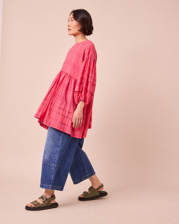 Nina Hot Pink Cotton Gauze Dress Beyond Nine Nina Hot Pink Cotton Gauze Dress Beyond Nine