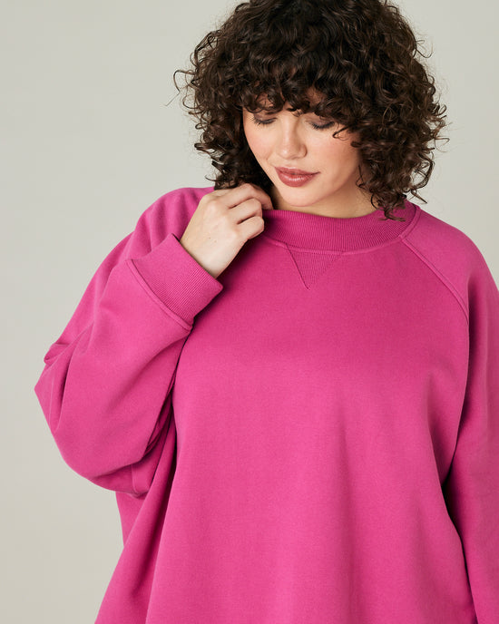 model wears cactus rose noa jumper