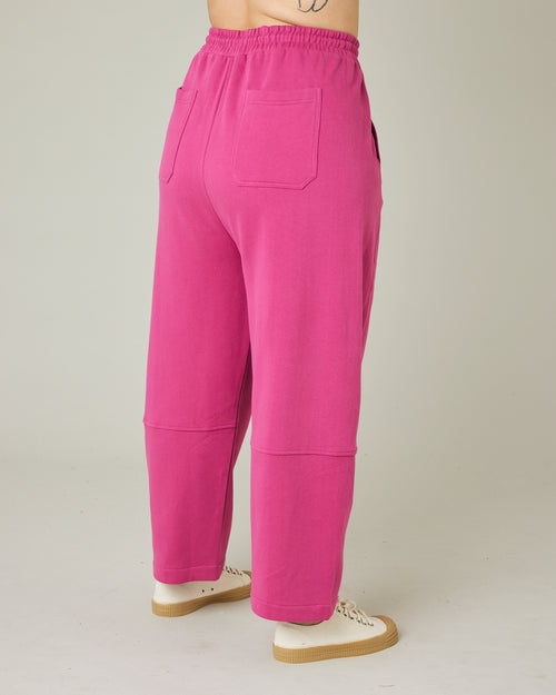 model wears cactus pink jersey madi trousers