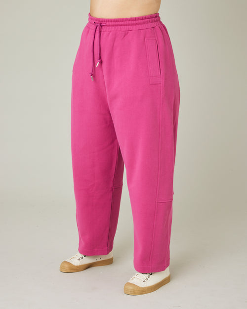 model wears cactus pink jersey madi trousers