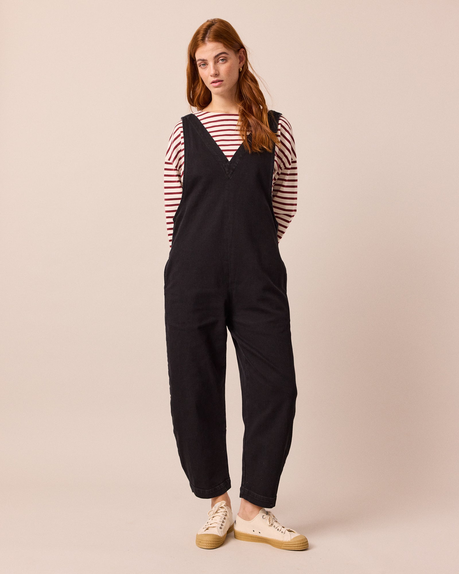 Jill Black Textured Cotton Boilersuit – Beyond Nine