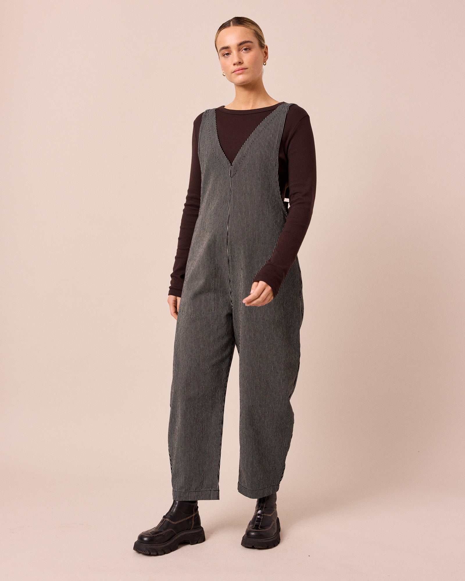 Ottie Black Hickory Stripe Denim Jumpsuit – Beyond Nine