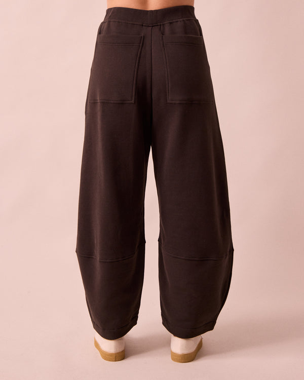 model wears pascale ganache jersey trousers back