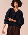 Phoebe Navy Knitted Jumper