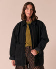 Raya Washed Black Denim Jacket