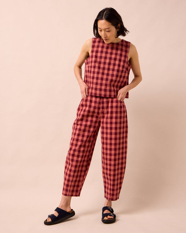 model wears remi cactus rose denim jeans right