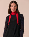 Ribbed Poppy Red Knitted Neckerchief