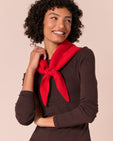 Ribbed Poppy Red Knitted Neckerchief