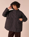 Rue Dark Mulberry Gingham Denim Jacket