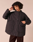 Rue Dark Mulberry Gingham Denim Jacket