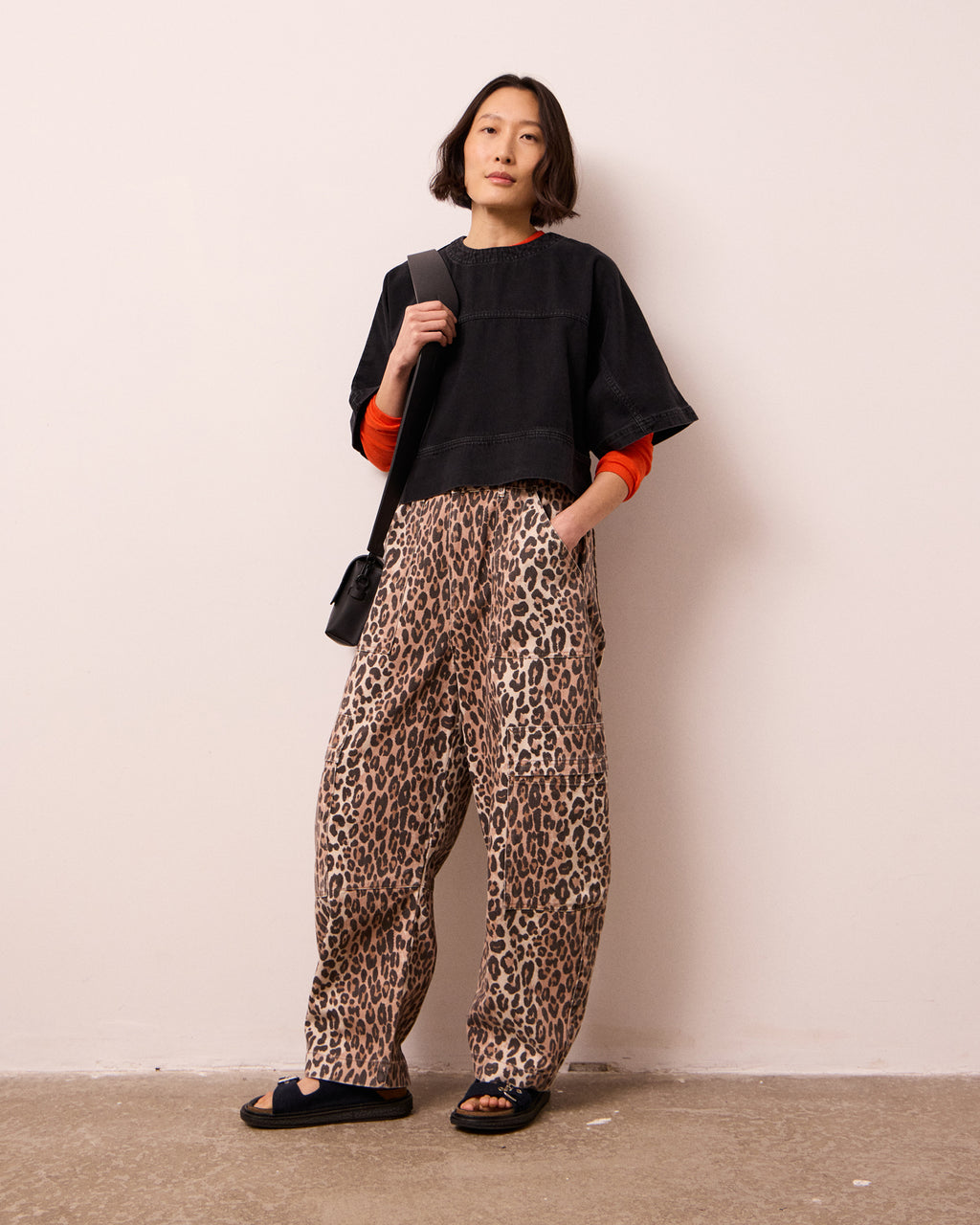 Reba Leopard Print Denim Jeans