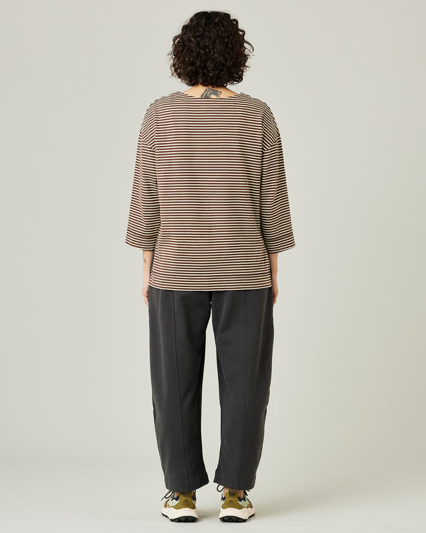 model wears slate fleeceback jersey mabel trousers 