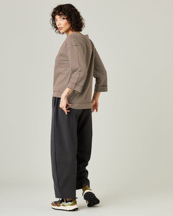 model wears slate fleeceback jersey mabel trousers 