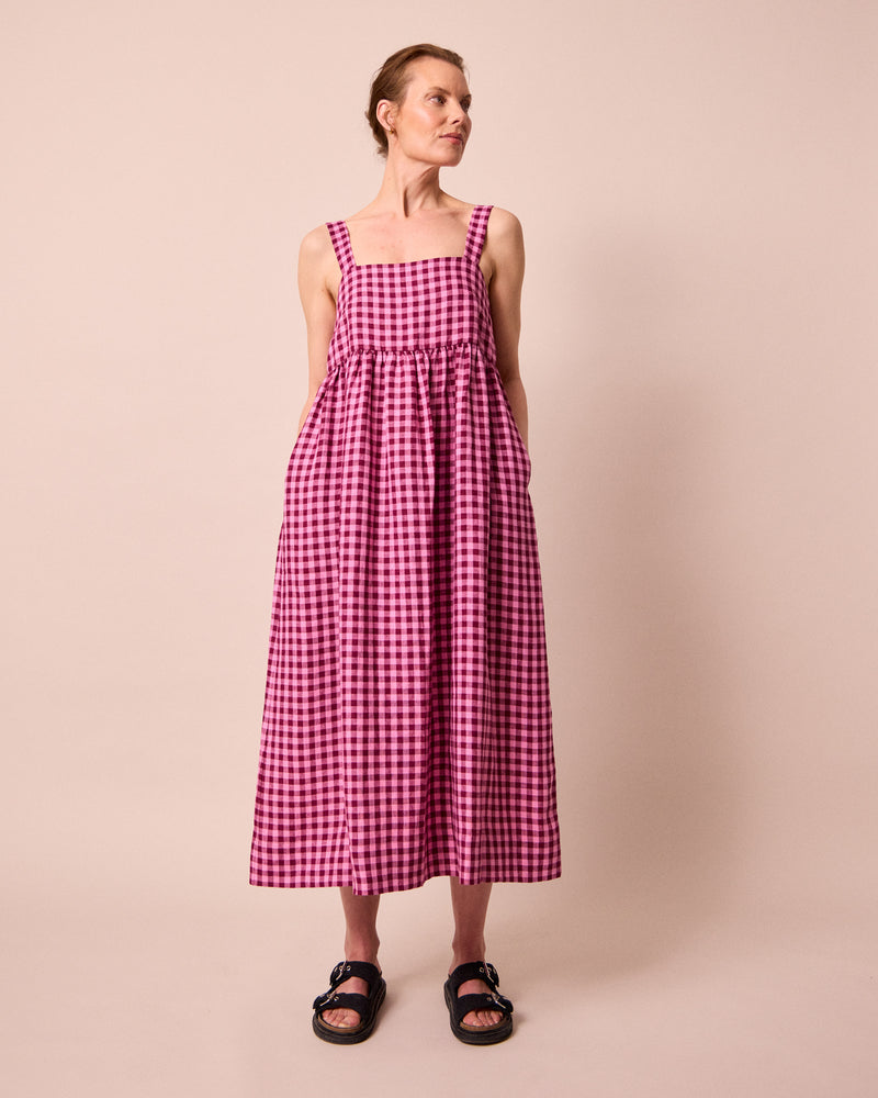 slim fit dress slacks Pink & Green Striped Dress – H Kyle Boutique main image 1