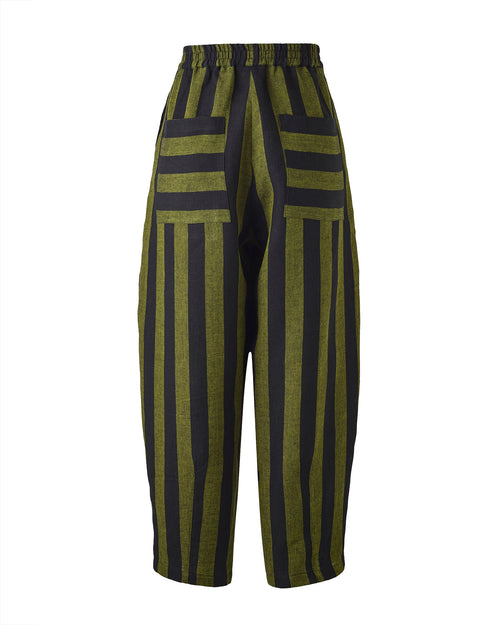 huxley olive and black stripe trousers