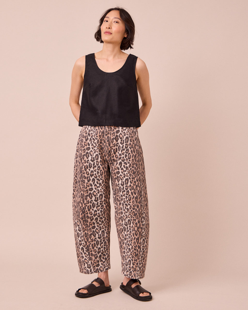Tori Leopard Denim Trousers