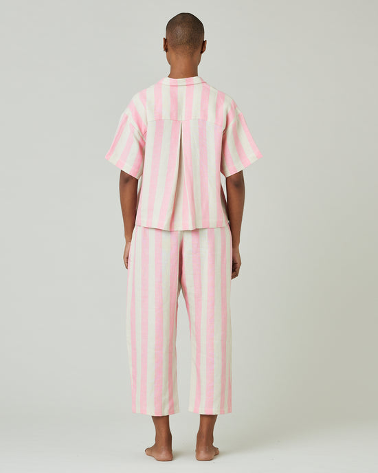 Ultimate PJ Trousers Pink & Ecru Stripe Linen