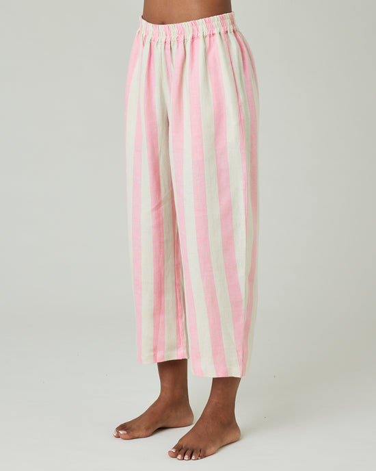 Ultimate PJ Trousers Pink & Ecru Stripe Linen