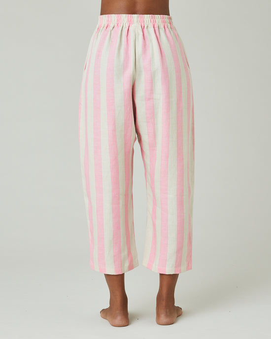 Ultimate PJ Trousers Pink & Ecru Stripe Linen