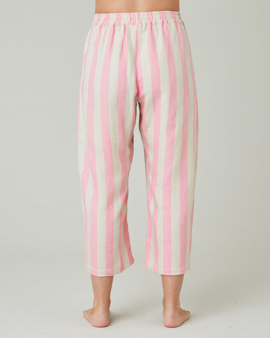 Ultimate PJ Trousers Pink & Ecru Stripe Linen