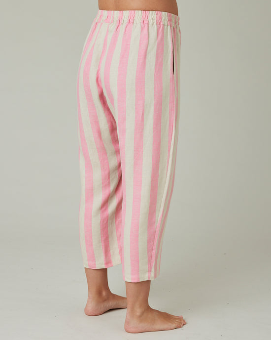 Ultimate PJ Trousers Pink & Ecru Stripe Linen