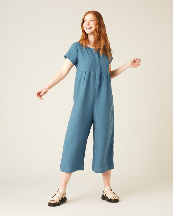 Sahara Light Indigo Linen Jumpsuit