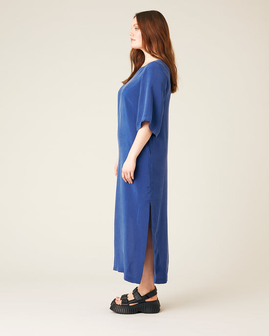 Juno Cupro Dress - Cobalt